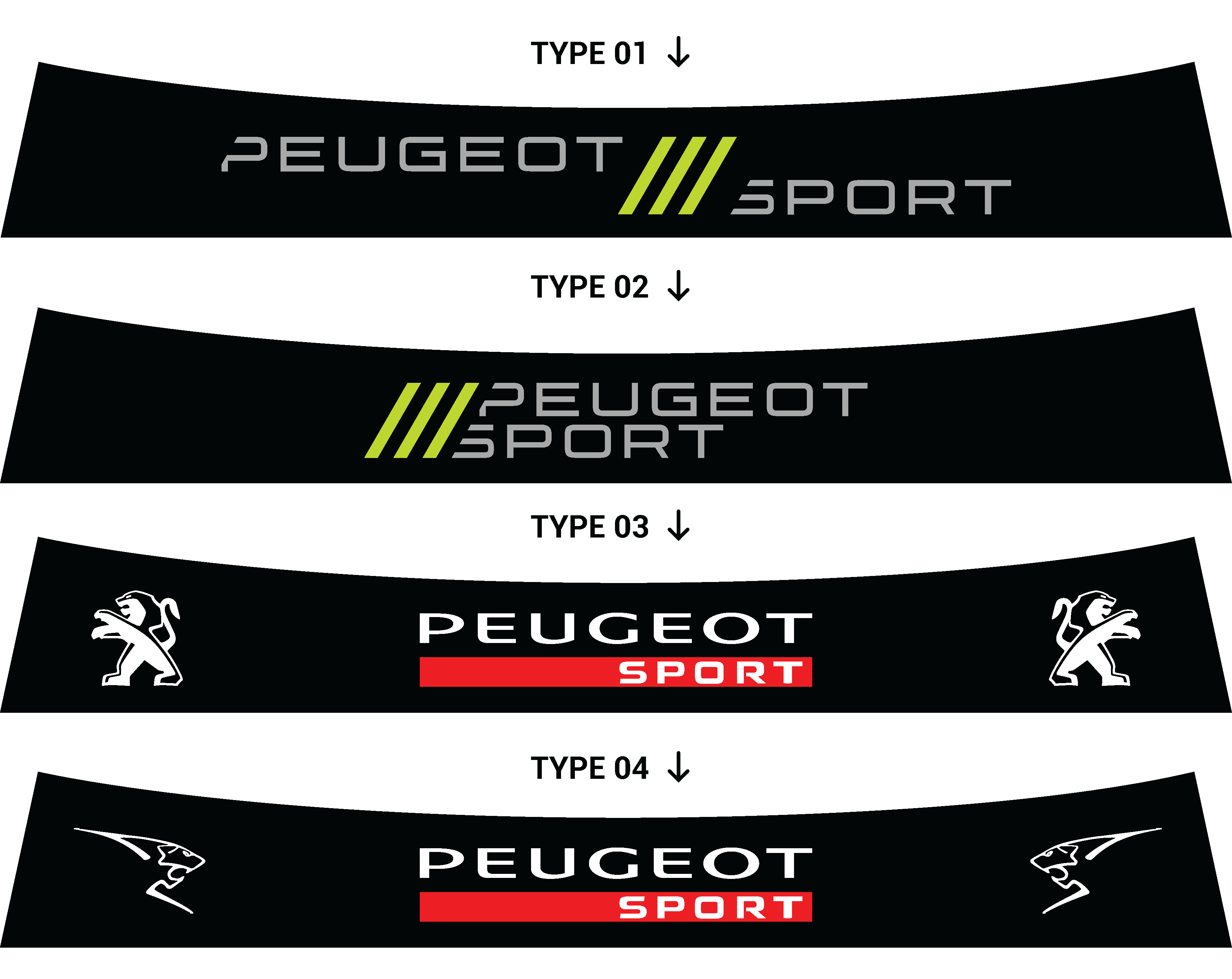 Stickers Bande Pare-soleil Peugeot Sport