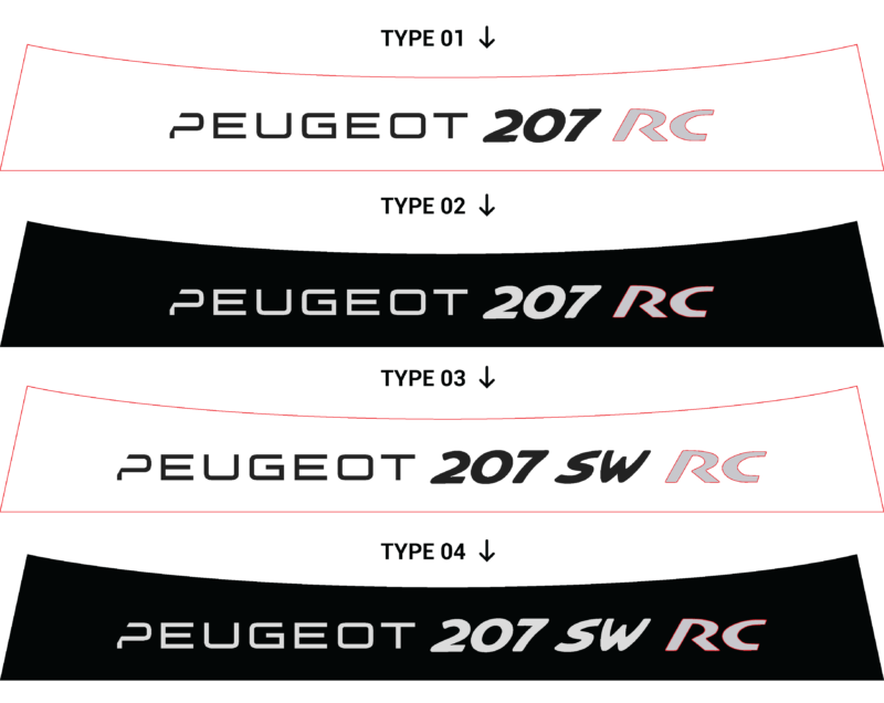 Bandeau pare-soleil Peugeot 207 RC