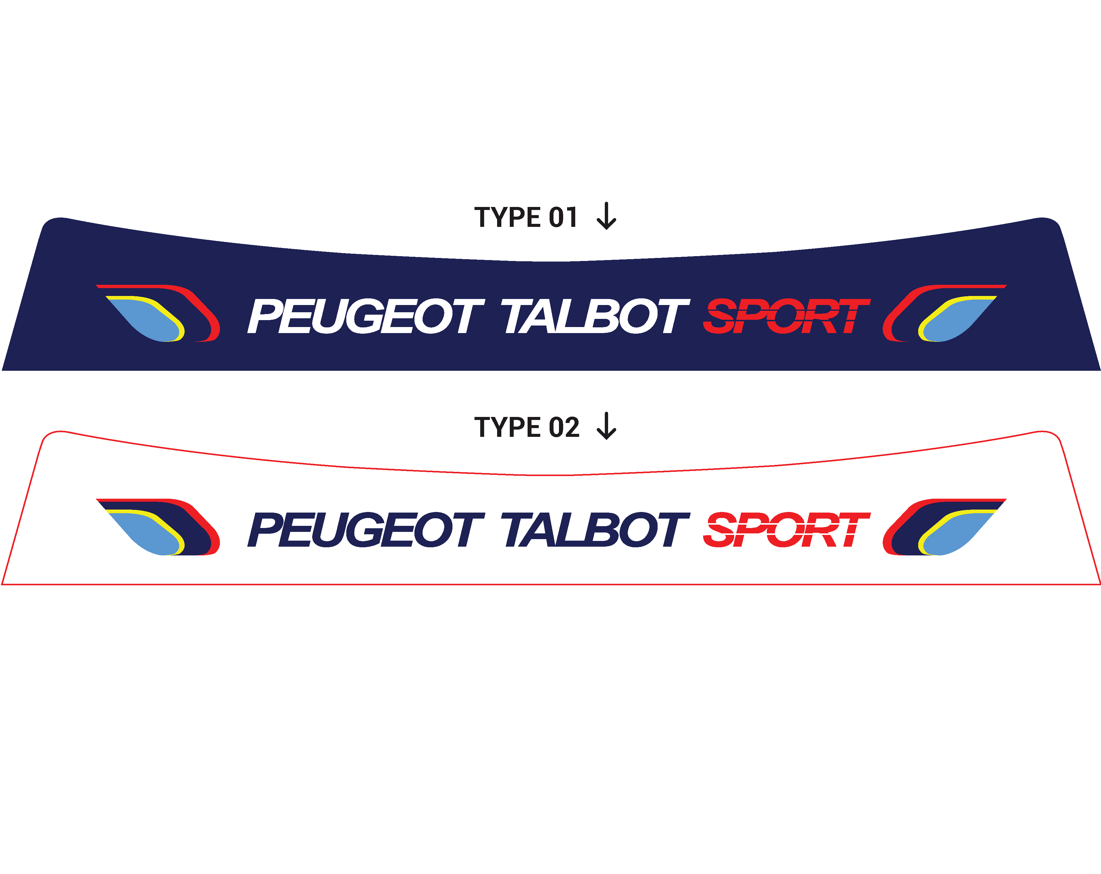 Bandeau pare-soleil Peugeot 106 RALLYE/S16/SPORT PTS - TYPE 05 - fr