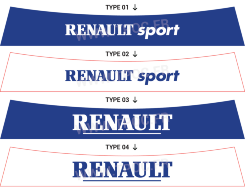 Bandeau pare-soleil Renault Clio 4 Renault Sport "Epoque"