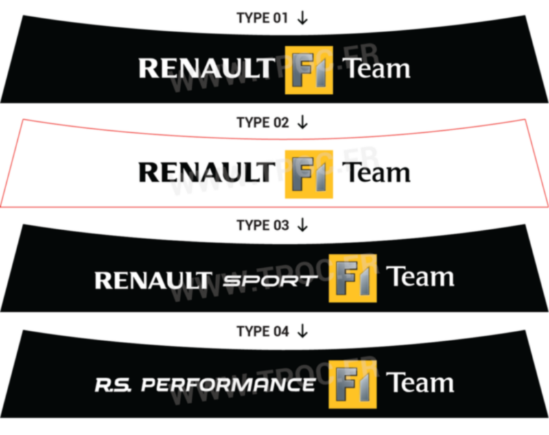 Bandeau pare-soleil Renault Clio 3 RS F1 TEAM