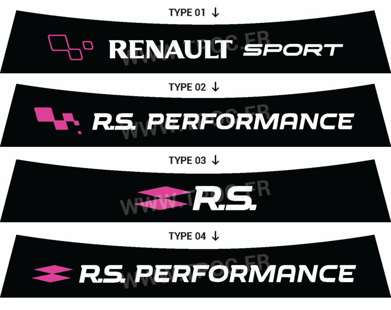 Bandeau pare-soleil Renault Clio 2 RS Rose