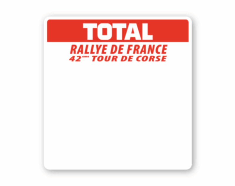 Sticker latéral Total Rallye de France "42e tour de corse"