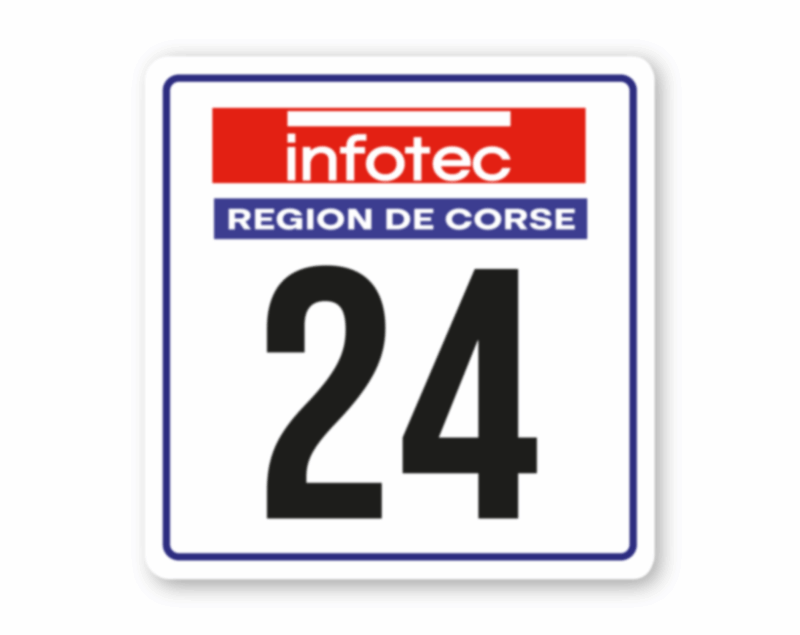 Sticker latéral Infotec "Region de Corse" 205 Rallye Gr. A Tour de corse – Image 2