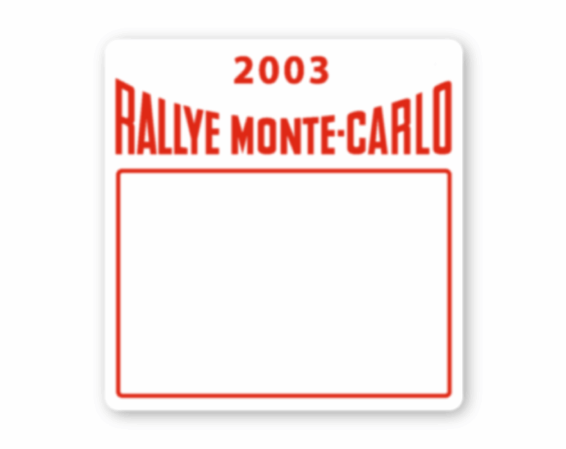 Sticker porte latéral Rallye Monte-carlo 2003