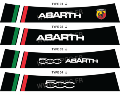 Bandeau pare-soleil Fiat 500 Abarth – Ligne Sport Tricolore