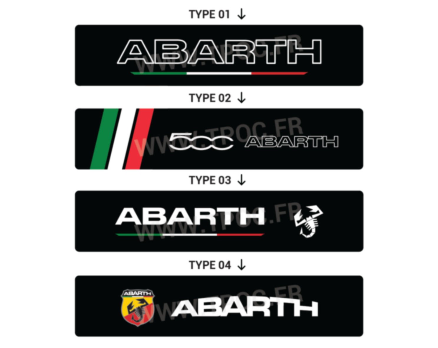 Cache plaque Fiat 500 Abarth