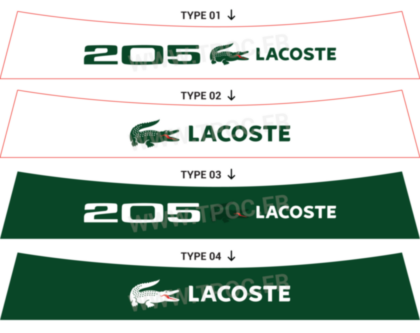 Bandeau pare-soleil Peugeot 205 lacoste