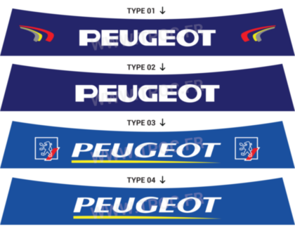 Bandeau pare-soleil Peugeot 205 autocollant style Peugeot sport bleu epoque