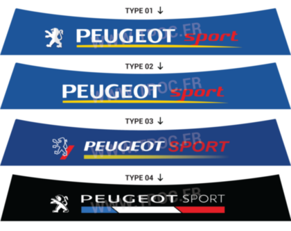 Bandeau pare-soleil Peugeot 205 autocollant style Peugeot sport bleu