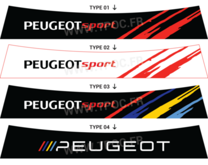 Bandeau pare-soleil Peugeot 205 rallye GTI griffe rouge pts