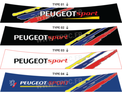 Bandeau pare-soleil Peugeot 205 rallye GTI Griffe 106 rallye