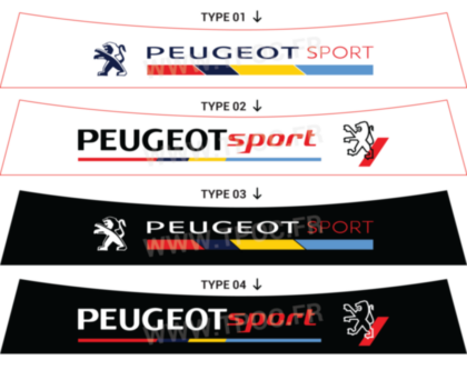 Bandeau pare-soleil Peugeot 205 rallye GTI style lion couleur PTS