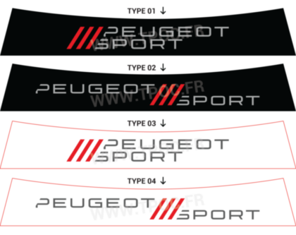 Bandeau pare-soleil autocollant Peugeot rouge moderne 205