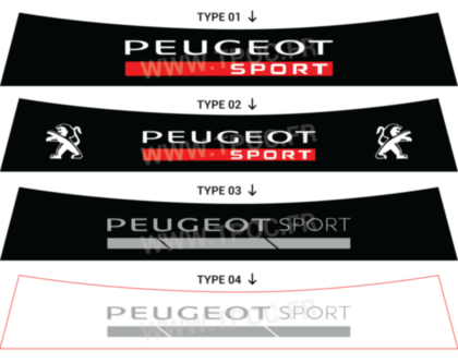 Bandeau pare-soleil autocollant Peugeot sport 205 Rallye GTI classique
