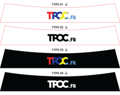 Bandeau pare-soleil autocollant Peugeot 205 TPOC.FR THE POWER OF CAR PTS