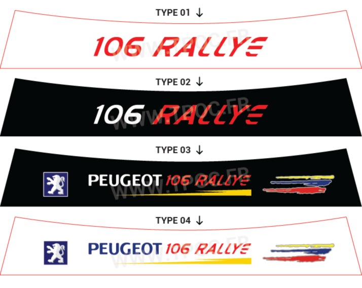Bandeau pare-soleil 106 rallye ph2