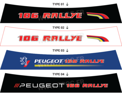 Bandeau pare-soleil Peugeot 106 Rallye ph1