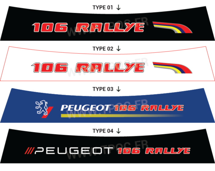 Bandeau pare-soleil Peugeot 106 Rallye ph1