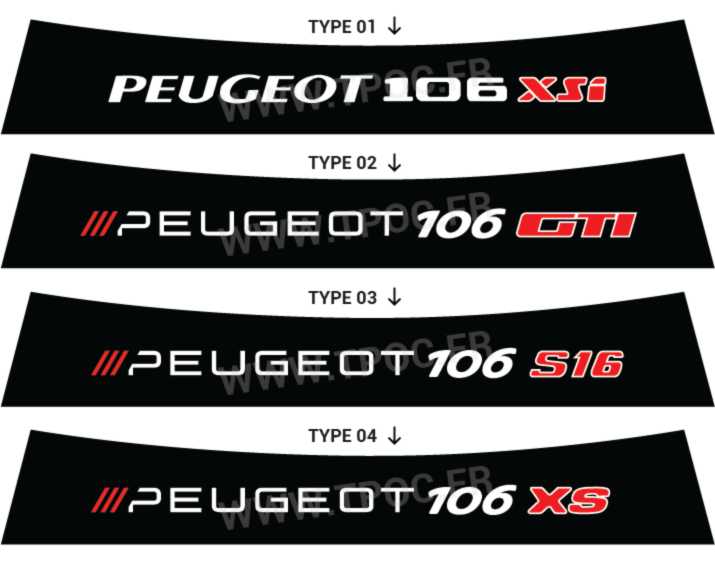 Bandeau pare-soleil Peugeot 106 GTI S16 XS