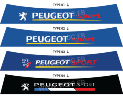 Bandeau pare-soleil Peugeot 106 logo Peugeot blanc bleu
