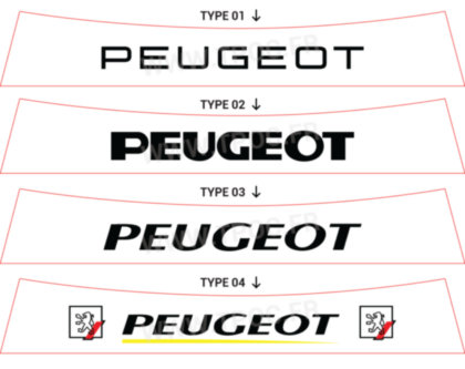 Bandeau pare-soleil Peugeot 106 logo Peugeot rétro