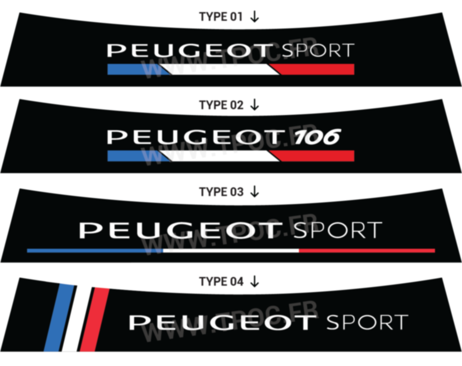 Bandeau pare-soleil Peugeot 106 Patriote France
