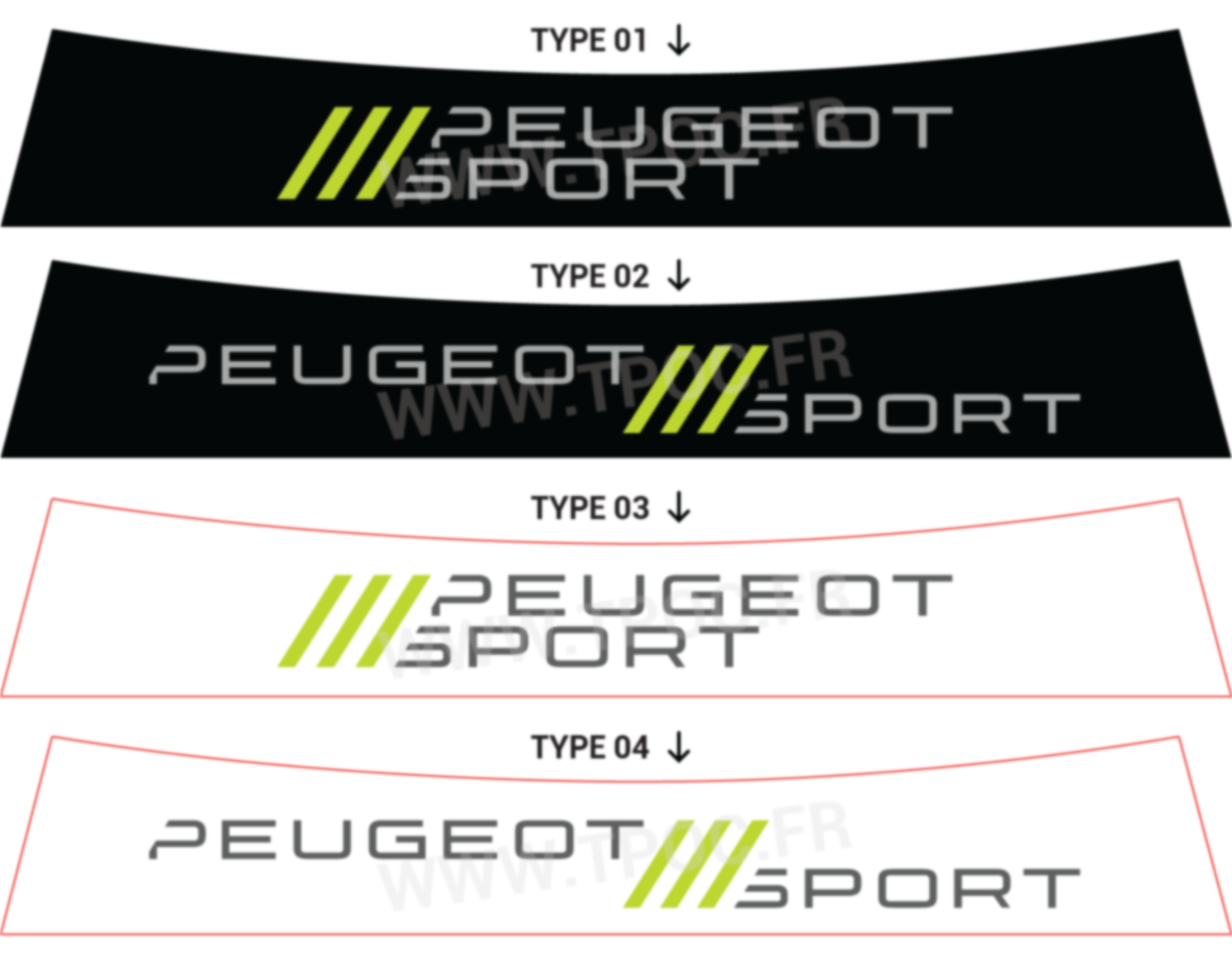 Bandeau pare-soleil Peugeot 106 Peugeot Sport vert moderne