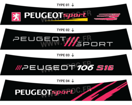 Bandeau pare-soleil Peugeot 106 rose Peugeot Sport Griffe