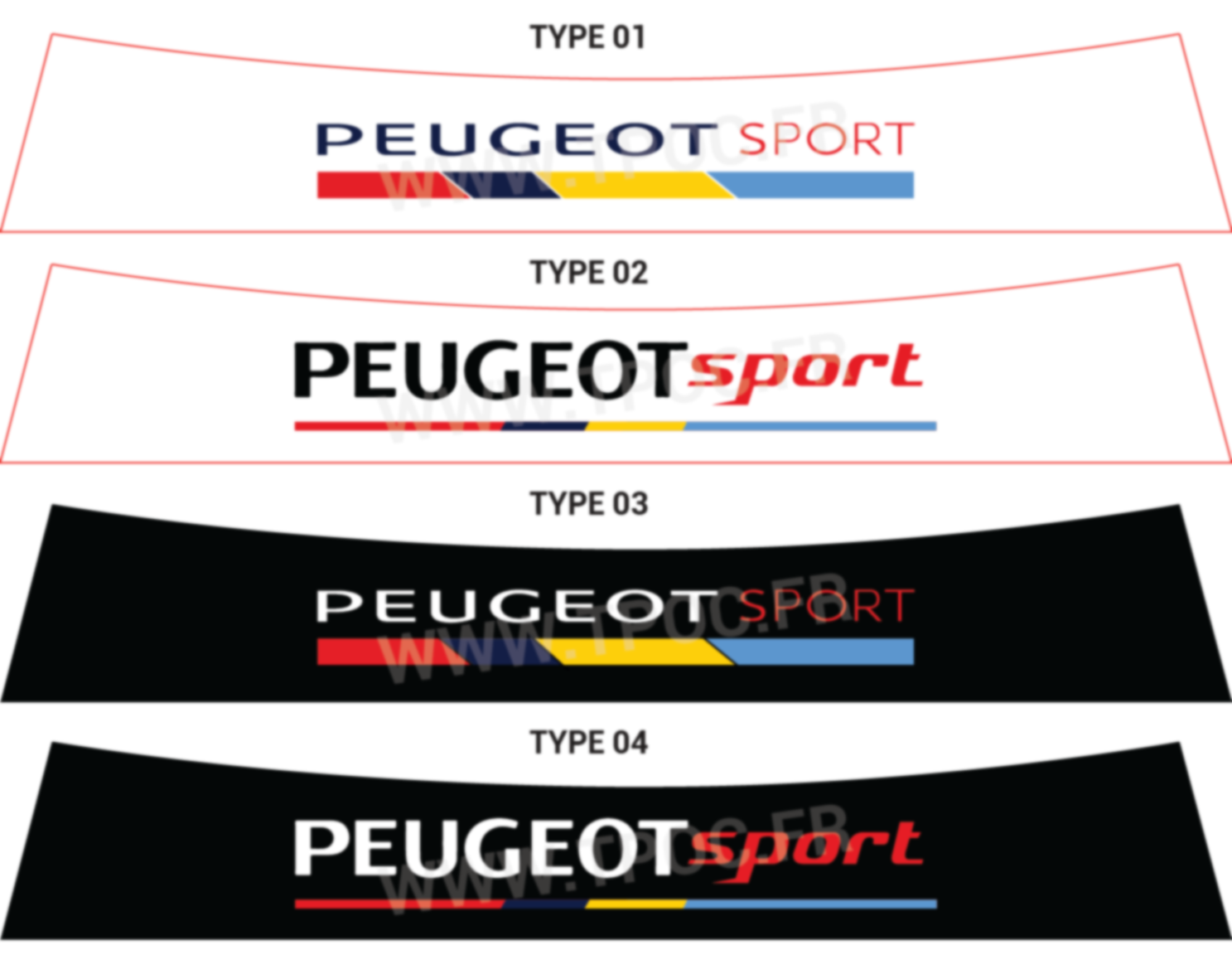 Bandeau pare-soleil Peugeot 106 Peugeot Sport couleurs PTS